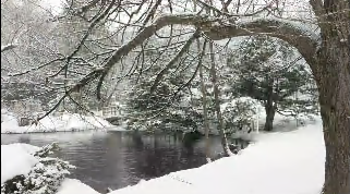 八小时湖上落雪